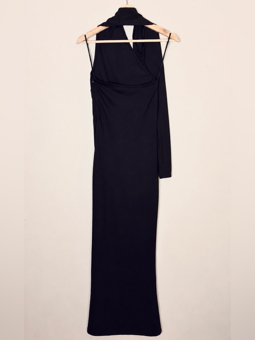 Marcella NYC Manhattan One Shoulder Gown European Ponte Open Back Halter Gown S - Picture 11 of 15